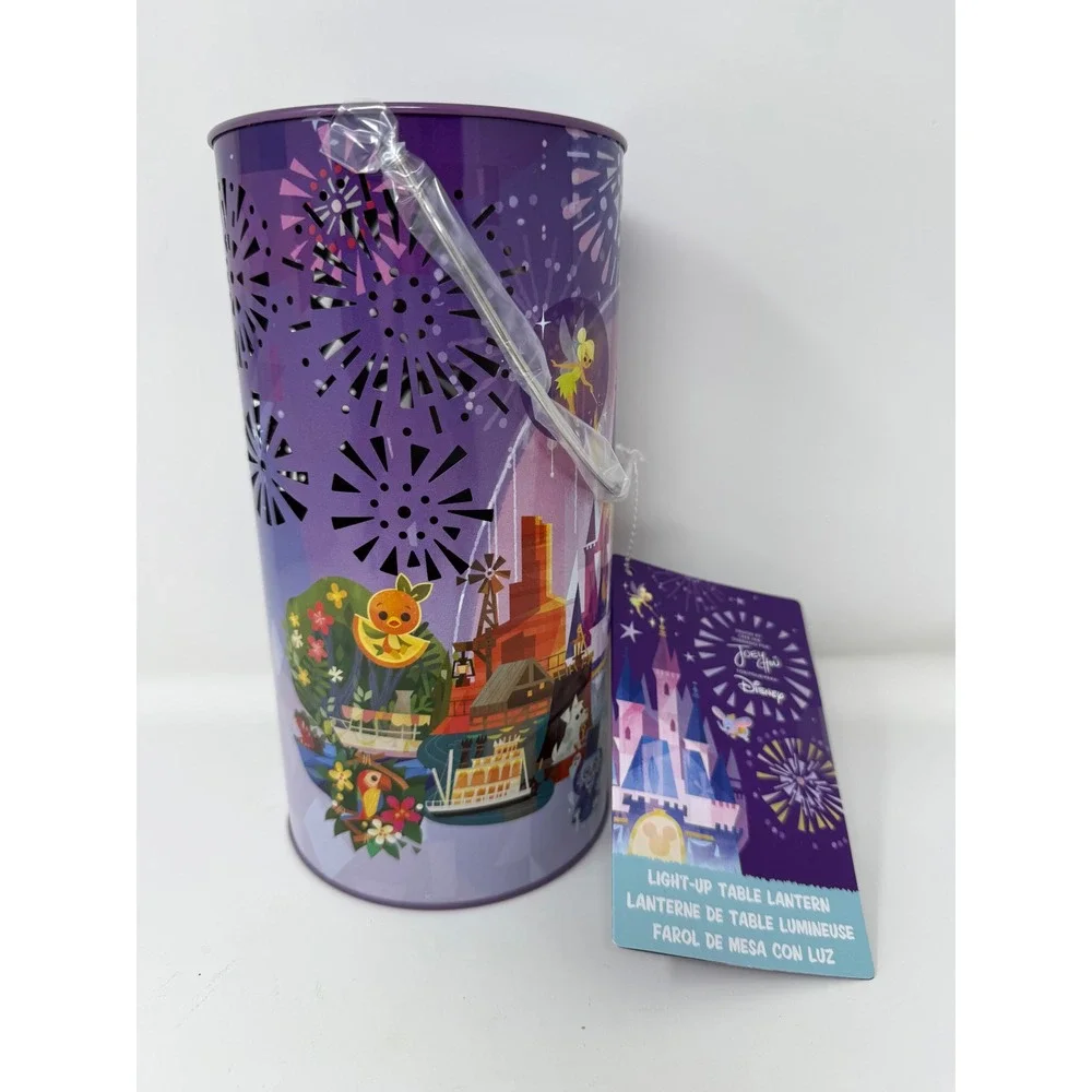 Disney Parks Joey Chou Light-Up Table Lantern Purple Castle Fireworks‎ New
